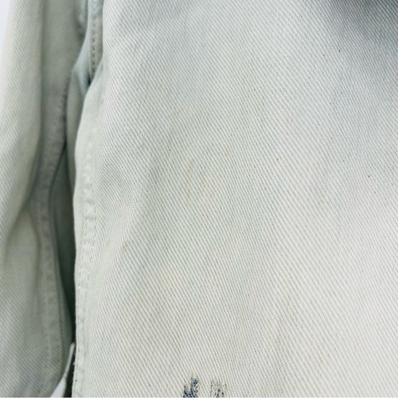 Free People‎ double weave denim jacket distressed destroyed women's size S - Picture 3 of 10